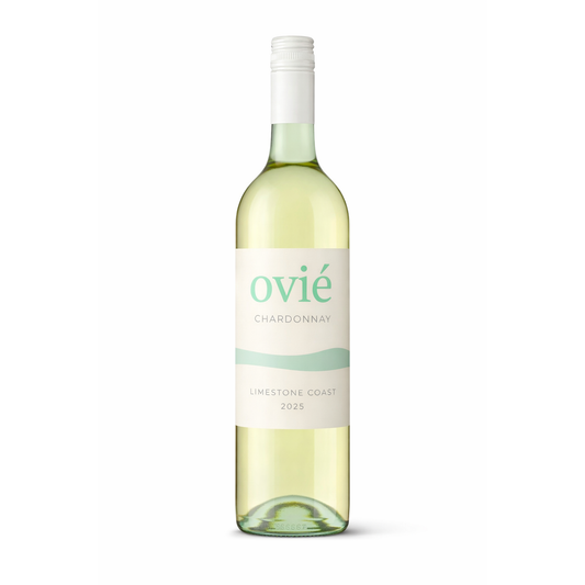 OVIÉ Chardonnay Limestone Coast 2025 wine bottle on white background